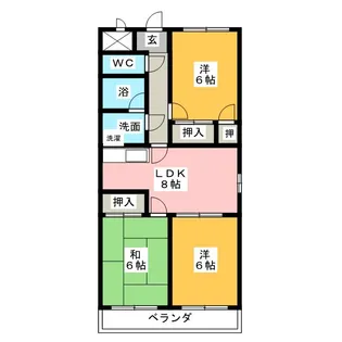 モナーク岩屋【5階】の間取り