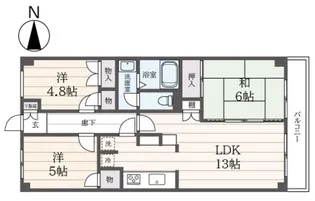クレール府中【4階】の間取り