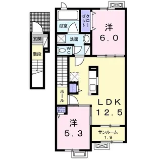アローズI【2階】の間取り