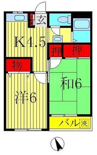 ハイツリバーサイド【2階】の間取り