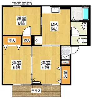 フラワーパークI【1階】の間取り