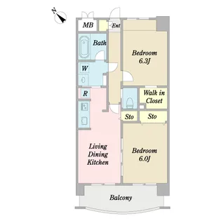 ヒルサイドコート【1階】の間取り