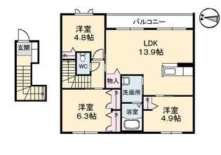 鳳鳴館 II棟【2階】の間取り