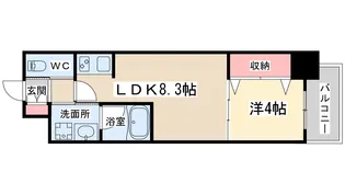 コンフォリア西天満【10階】の間取り