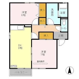 フラワーレジデンス森田 六番館【2階】の間取り