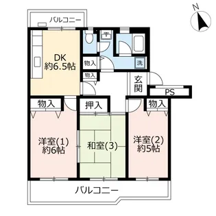 URグリーンスクエア大野台【3階】の間取り