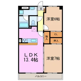 ベルステージ竹の山II【3階】の間取り