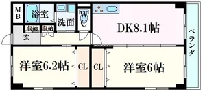 ハイネ横川【5階】の間取り