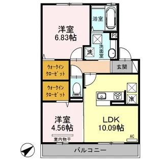 ラターシュ真崎【1階】の間取り