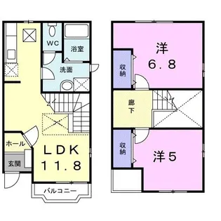 サンライズ セレッソ【1階】の間取り