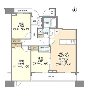 HF白金高輪レジデンス【6階】の間取り