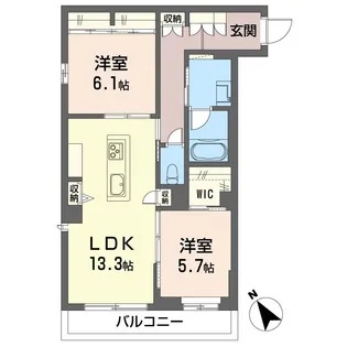 エフローレ東越谷リヴ・ゴーシュ【3階】の間取り
