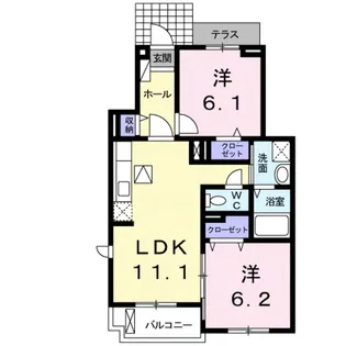 サンフェリスタII【1階】の間取り