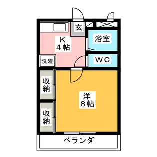 ハピネスS・O B【1階】の間取り
