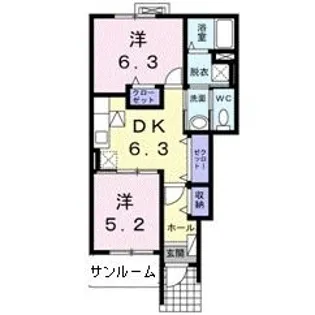 メゾン・ド・シュシュα【1階】の間取り