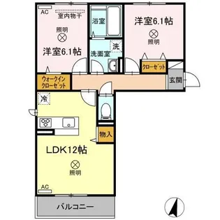 ディア・ベルジュI【2階】の間取り