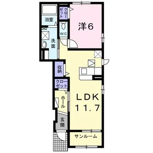 ラフィネ リヴィエール A【1階】の間取り