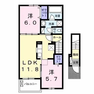 ハッピー・レジデンスI【2階】の間取り