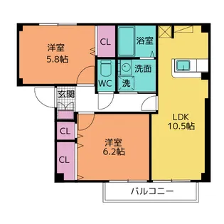 ヴォワール三和 A棟【1階】の間取り