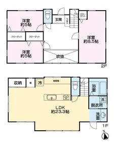 神奈川県横浜市港北区篠原町【一戸建】の間取り