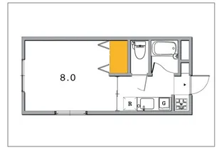 岡山県岡山市北区弓之町【アパート】の間取り
