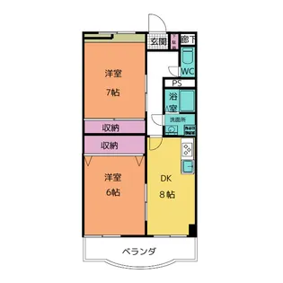 2LDKの間取り画像