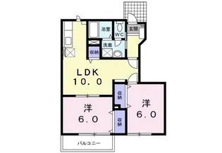 サンセール筒井【1階】の間取り