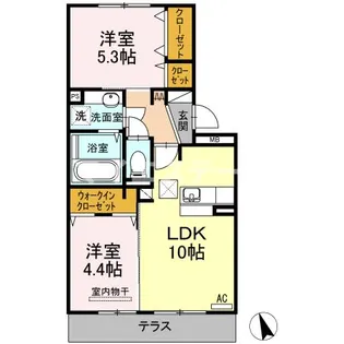 サニーフラット新八代【1階】の間取り