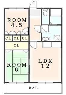 徳島県阿南市羽ノ浦町中庄なかれ【マンション】の間取り