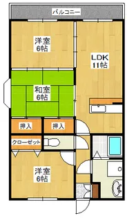 ピオーネハイツ【1階】の間取り