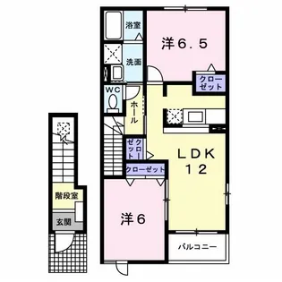 ベルソレイユB【2階】の間取り