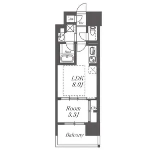 プレサンスレイズ泉高岳駅前【3階】の間取り