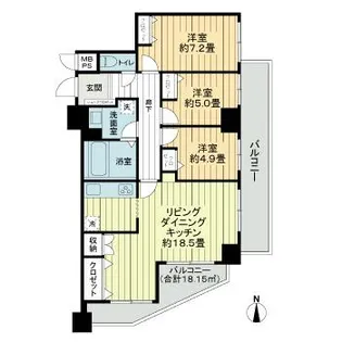 ナイス・ステージ・宇都宮参番館【2階】の間取り