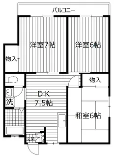 ツインハイムB【2階】の間取り