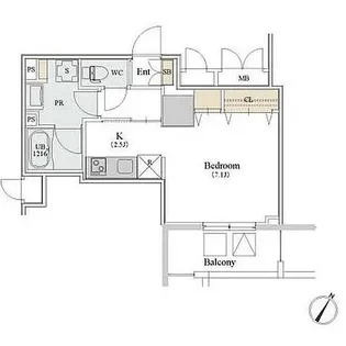カスタリア人形町III【2階】の間取り