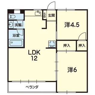 レインボーハイツ【1階】の間取り