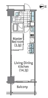 コンフォリア新宿イーストサイドタワー【4階】の間取り
