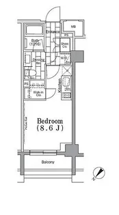 ワンルーフフラット月島【3階】の間取り