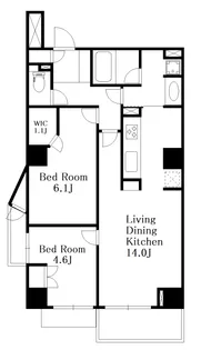 クレッセント三鷹【11階】の間取り