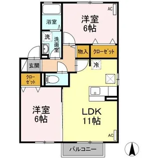 グランモア南原【1階】の間取り