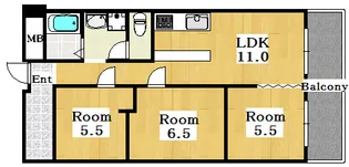 シャトー三愛【10階】の間取り