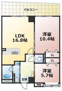 カゼマチテラス【2階】の間取り