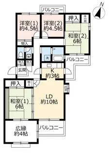 UR馬見南6丁目【1階】の間取り