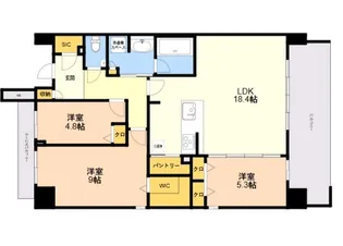 福岡県福岡市早良区百道1【マンション】の間取り