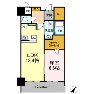 1LDKの間取り画像