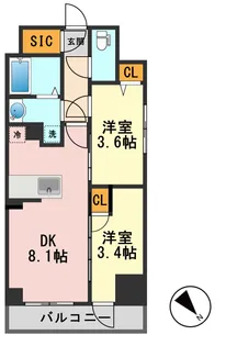 東京都葛飾区新小岩1【マンション】の間取り