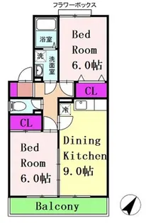 ヒルサイドタウンAB【1階】の間取り