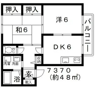 ビヨーネ柏原【1階】の間取り