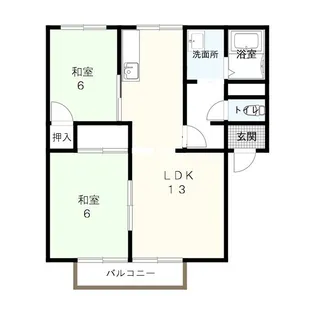サンコーポ鯉山B【2階】の間取り