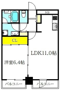 プレサンスNEO中之島公園【3階】の間取り